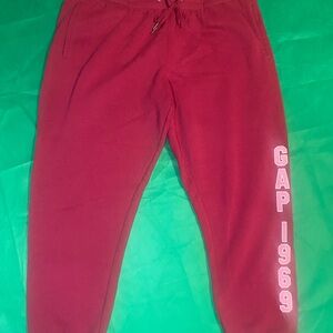 GAP  Burgundy Joggers with Logo